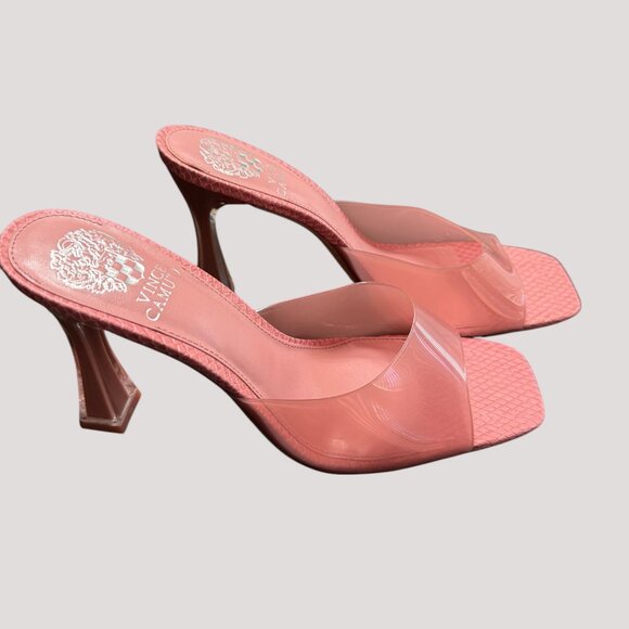 Vince Camuto Women's Rendivi Lucite Dress Sandal Heeled Pink Amethyst SIZE 8 1/2 - Picture 4 of 11